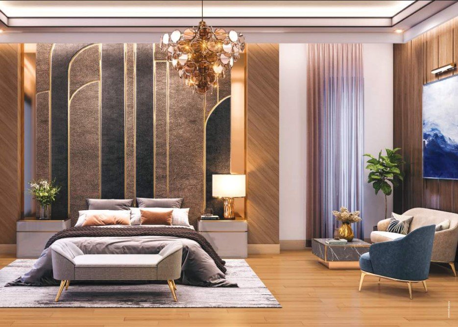 Luxury bedroom with elegant décor and premium furnishings