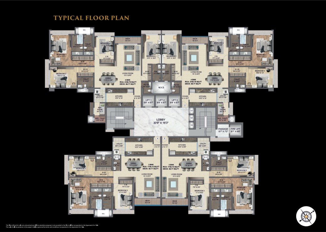 Detailed ground floor plan showcasing spacious layout and premium design