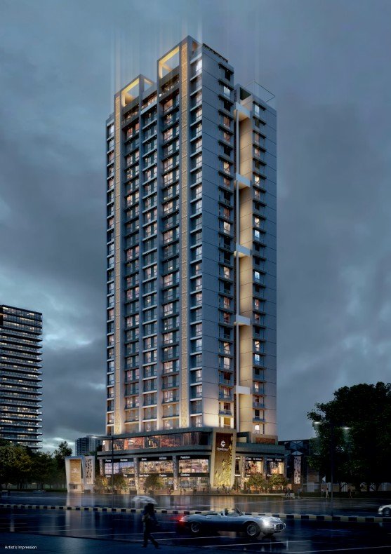 Modern luxury tower with reflective glass façade and panoramic city views